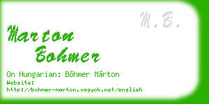 marton bohmer business card